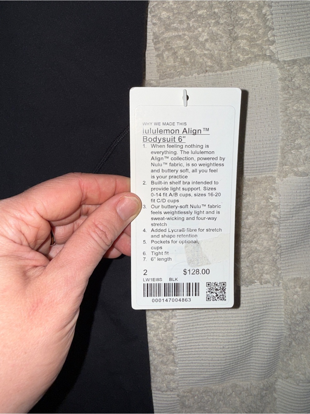 NWT Lululemon Align Bodysuit 6” size 2 - Picture 4 of 5